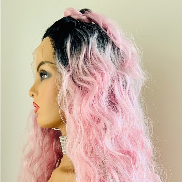 Ombre Bubblegum Pink 13x2.5 Lace Front Wig for Valentines Day or Everyday - Picture 9 of 14